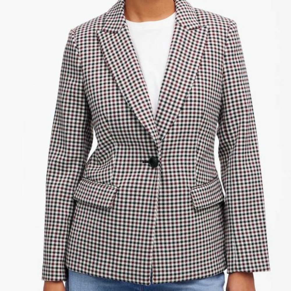 Madewell The Alston Gingham Blazer Size 8 NWT
